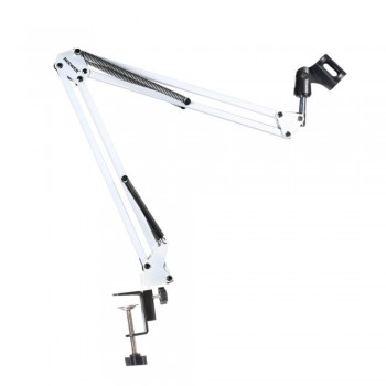NEEWER White Broadcasting Studio Microphone Suspension Boom Scissor Arm stand, Extended up to 80cm (31.5)