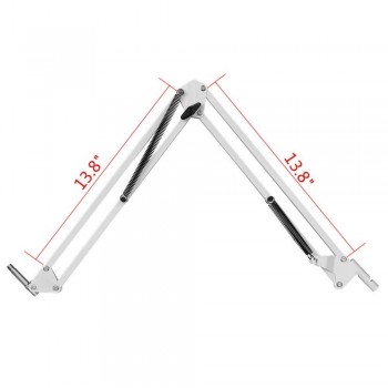 NEEWER White Broadcasting Studio Microphone Suspension Boom Scissor Arm stand, Extended up to 80cm (31.5)