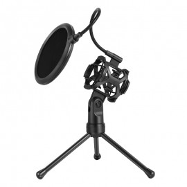 Microphone Filter Holder Stick Desktop Tripod Stand Anti-Spray Net Kit PS-2  ABS + Metal