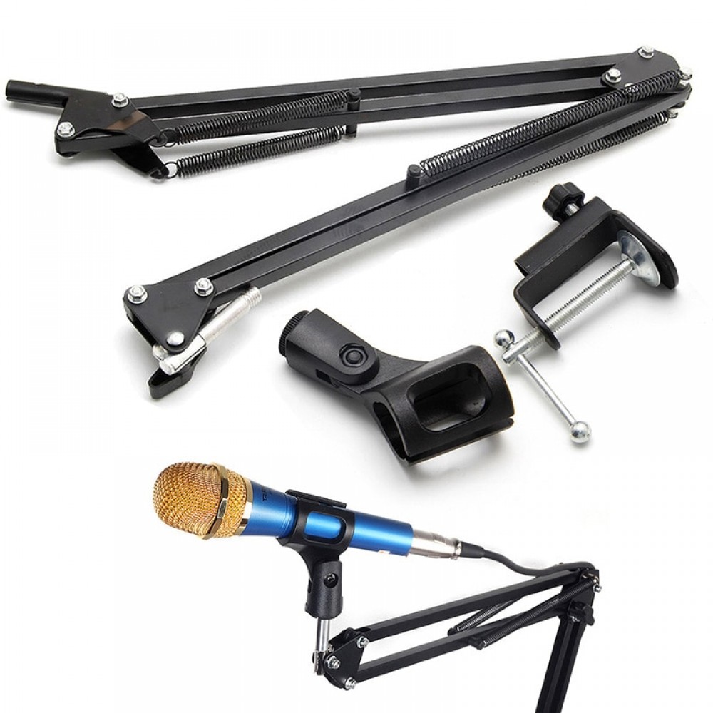OOTDTY NB35 Microphone Foldable Tripod Table Capacitance Arm Moving Mic Stand Holder