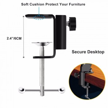 Adjustable Microphone Suspension Boom Scissor Arm Stand Made of Durable Steel with Table Mounting Clamp Suitable for Blue Yeti