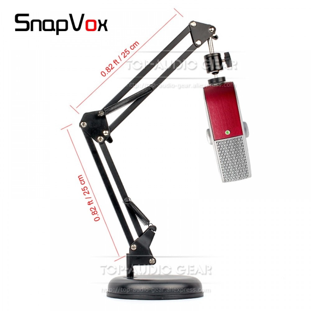 Desktop Suspension Boom Scissor Arm Microphone Stand Mount For Blue Raspberry Mic Stand Mounting Bracket Round Base Plate