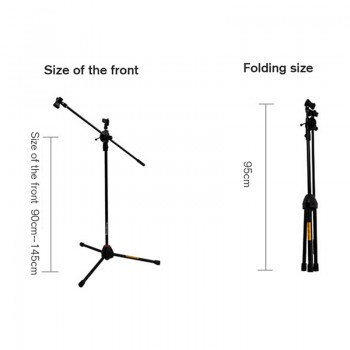 soundking Universal Microphone Tripod Floor Stand Adjustable Microphone Clip Holder Detachable Double-headed Stage Mic Stand S10