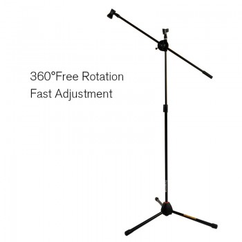 soundking Universal Microphone Tripod Floor Stand Adjustable Microphone Clip Holder Detachable Double-headed Stage Mic Stand S10