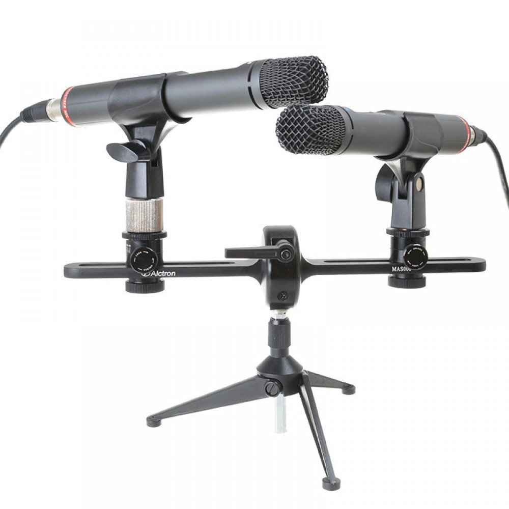 Alctron MAS006 double microphone stand stereo recording dual microphone stand