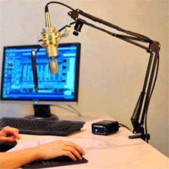 Extendable Recording Microphone Holder Metal Adjustable Broadcast Studio microphone Mic Suspension Boom Scissor Arm Stands Clip