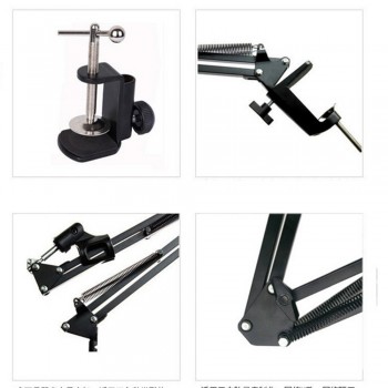 Extendable Recording Microphone Holder Metal Adjustable Broadcast Studio microphone Mic Suspension Boom Scissor Arm Stands Clip