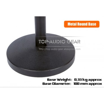 Free Shipping Quality Metal Round Base Heavy Duty Mic Stand Clip Holder Clamp Table Desktop Microphone Stand Adjustable Height