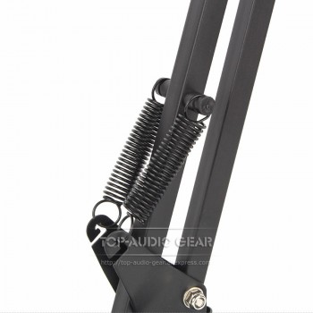 Tabletop Suspension Boom Scissor Arm Mic Stand Mount For SHURE MV5 MV 5 USB Microphone Stand Mounting Bracket Round Base Plate