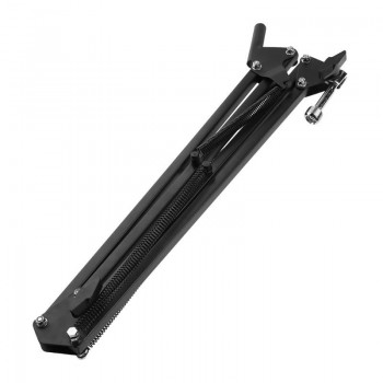 ALLOYSEED Microphone Suspension Boom Scissor Arm Stand Holder Mic Floor Mount Support Bracket with Windscreen Mask Filter Net