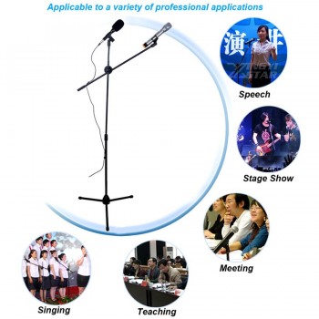 Professional Tripod Floor Dynamic Wired Wireless Microphone Stand For Studio Karaoke Stage Adjustable Condenser Mic Holder Clip