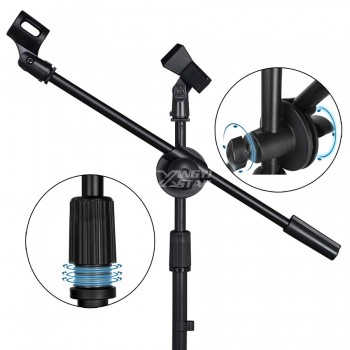 Professional Tripod Floor Dynamic Wired Wireless Microphone Stand For Studio Karaoke Stage Adjustable Condenser Mic Holder Clip