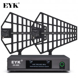 EYK EK-880 300m Directional Antenna Mic Splitter Collector Antenna Distributor Amplifier for 8 Sets Wireless Microphone System