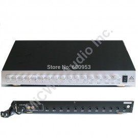 Pro 12 Channel Conference Microphone Mics concentrator HUB can with 12 Meeting Microphone Volume control button ECHO BASS