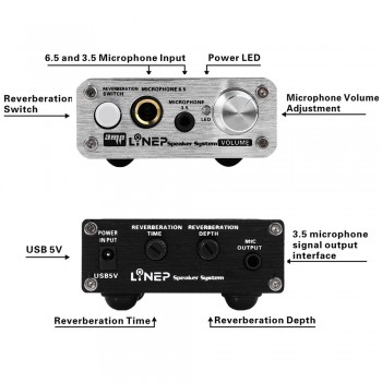 Karaoke Microphone Sound Amplifier 2 Channel for Karaoke Dynamic Microphone Mini Mic Audio Amplifier Mic Reverberation