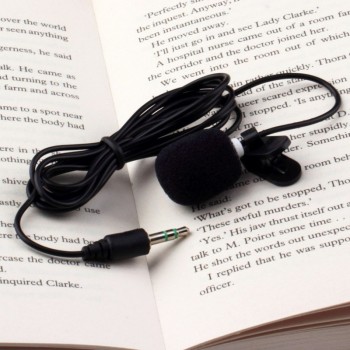 Hands Free Tie Lapel Lavalier Clip on Microphone Lecture Teaching Notebook Amplifier Microphone EDAL
