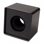 TOP 1pc Black ABS Mic Microphone Interview Square Logo Flag Station
