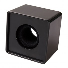 TOP 1pc Black ABS Mic Microphone Interview Square Logo Flag Station