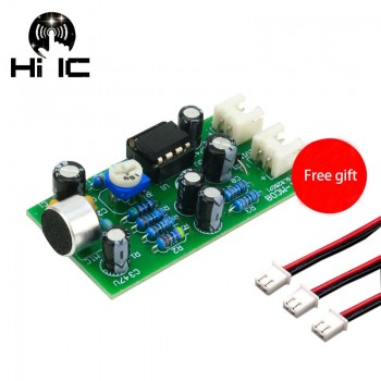 Microphone Pickup Audio Microphone Amplifier Module Dual Track Output Gain Adjustable DC 12V 3.5mA  MIC Sound Voice