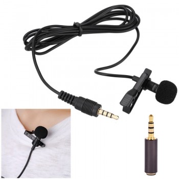 Clip-on Lapel Lavalier Microphone 3.5mm Jack Hands-free Mini Wired Condenser Microphone for Smartphones Microphone accessories