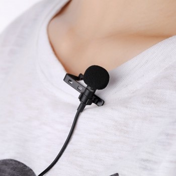 Clip-on Lapel Lavalier Microphone 3.5mm Jack Hands-free Mini Wired Condenser Microphone for Smartphones Microphone accessories