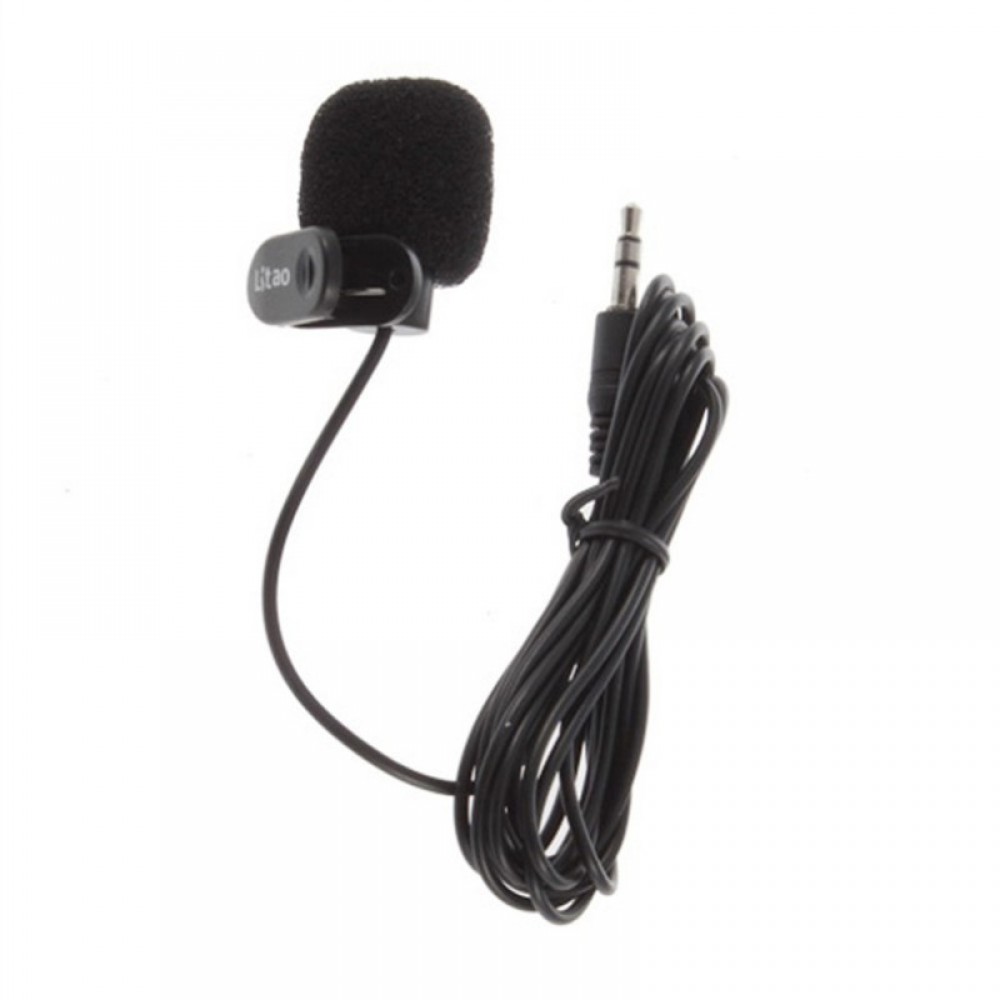 1 PC Black 3.5mm Mini Studio Speech Mic Microphone Clip On Lapel for Conference PC Desktop Notebook