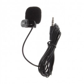1 PC Black 3.5mm Mini Studio Speech Mic Microphone Clip On Lapel for Conference PC Desktop Notebook