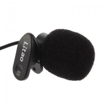 1 PC Black 3.5mm Mini Studio Speech Mic Microphone Clip On Lapel for Conference PC Desktop Notebook