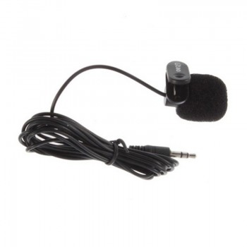 1 PC Black 3.5mm Mini Studio Speech Mic Microphone Clip On Lapel for Conference PC Desktop Notebook