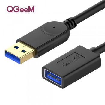 QGeeM USB Extension Cable Cord USB3.0 Male to Female Extender Data Sync Cable Adapter 1M 3M 2M Supper Speed USB 3.0 Cable
