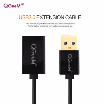 QGeeM USB Extension Cable Cord Super Speed USB 3.0 Cable Male to Female 1m 2m 3m Data Sync USB 2.0 Extender Cord Extension USB