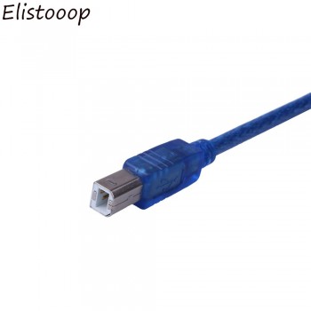 Elistooop  USB 2.0 Extension Print Cable1.5M 3M 5M OHFC Copper Transparent Blue Wholesale Extended USB Cable for Printer HDD New