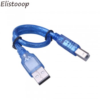 Elistooop  USB 2.0 Extension Print Cable1.5M 3M 5M OHFC Copper Transparent Blue Wholesale Extended USB Cable for Printer HDD New