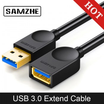 SAMZHE USB 3.0 Extension Cable Flat Extend Cable AM/AF 0.5m/1m/1.5m/2m/3m For PC TV PS4 Computer Laptop Extender