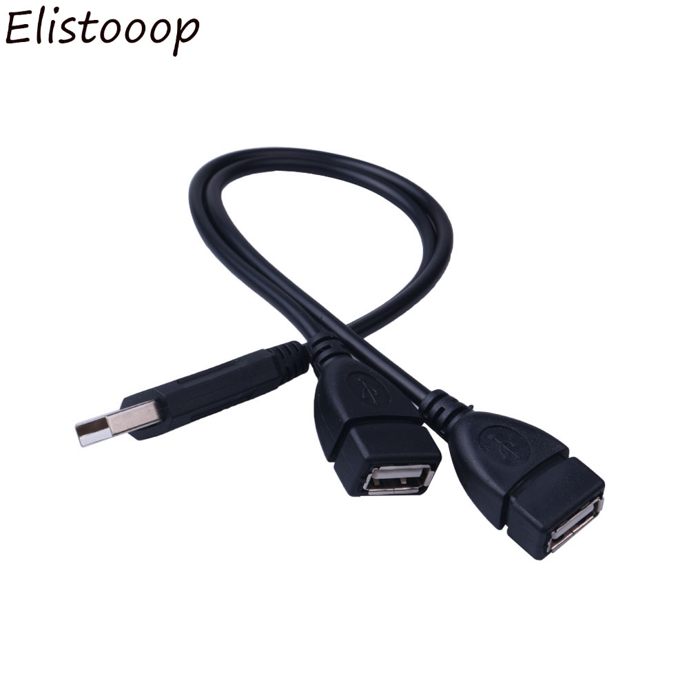 USB 2.0 Extension Cable Male to 2 Female USB2.0 Charge Cable Data Sync Transfer Extender Cable for Computer