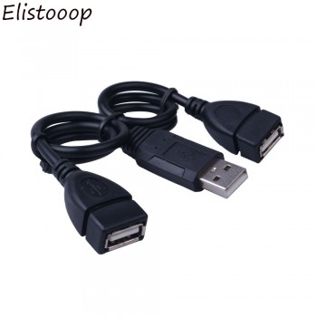 USB 2.0 Extension Cable Male to 2 Female USB2.0 Charge Cable Data Sync Transfer Extender Cable for Computer