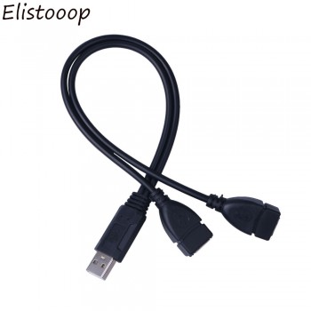 USB 2.0 Extension Cable Male to 2 Female USB2.0 Charge Cable Data Sync Transfer Extender Cable for Computer
