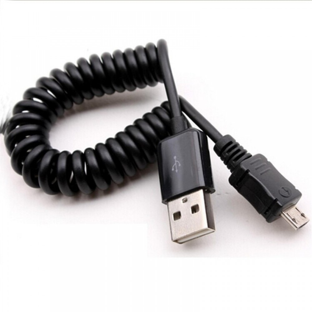 USB 2.0 to Micro USB Spring Data Cable Spiral Coiled 5 Pin Adaptor Digital USB Data Charging Cables Connector USB Charger Cable