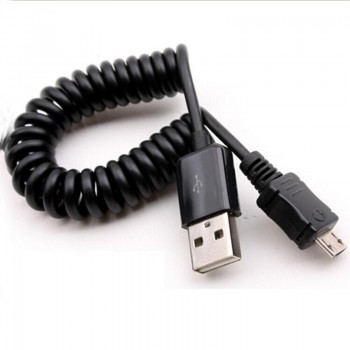 USB 2.0 to Micro USB Spring Data Cable Spiral Coiled 5 Pin Adaptor Digital USB Data Charging Cables Connector USB Charger Cable
