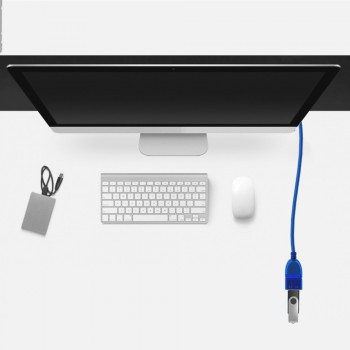 0.3M 0.5M 1.5M 3M 5M New USB2.0 Extension Cable Male to Female USB Adapter Transparent Blue Anti-interference Dual Shielding