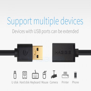 Hagibis USB3.0 Extension Cable Super Speed Male to Female 1m Data Sync Cable USB 3.0 Extender for Computer PC Hard Disk
