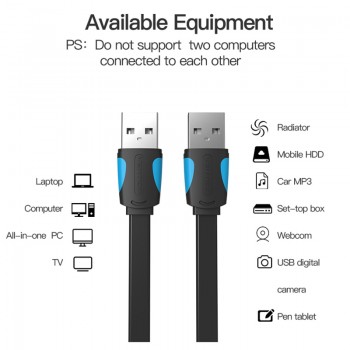 Vention USB to USB Cable Type A Male to Male USB 2.0 Extension Cable for Hard Disk Radiator Computer Camera Cable Extender USB