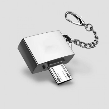Mini Metal Micro USB To USB 2.0 OTG Adapter Converter with Key Chain for OTG Smart Phone Wholesale