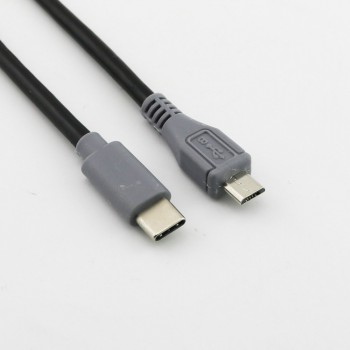 1pcs USB Type C 3.1 Male To Micro USB 5 Pin B Male Plug Converter OTG Adapter Lead Data Cable for Mobile Macbook 25cm / 1m 3ft