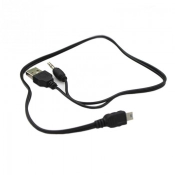 Hot Sell Data Cable 2 in 1USB Cable Jack 3.5mm AUX Cable USB Male Mini USB 5 Pin Charge for Bluetooth Player Portable Speaker amp;