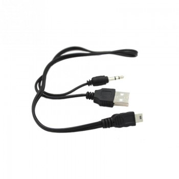 Hot Sell Data Cable 2 in 1USB Cable Jack 3.5mm AUX Cable USB Male Mini USB 5 Pin Charge for Bluetooth Player Portable Speaker amp;