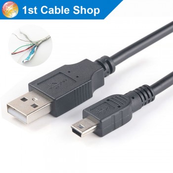 Mini usb cable 3M 1.5M 1M 0.5M 0.2M Mini usb to USB data charger cable for Mp3 Mp4 Camera GPS