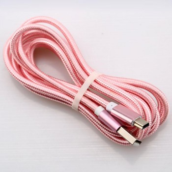 Eighfitech Braided Copper Mini Usb Data Cable Cord Adapter USB 2.0 T-port Charge Line for MP3 MP4 Car DVR Camera 1m/2m