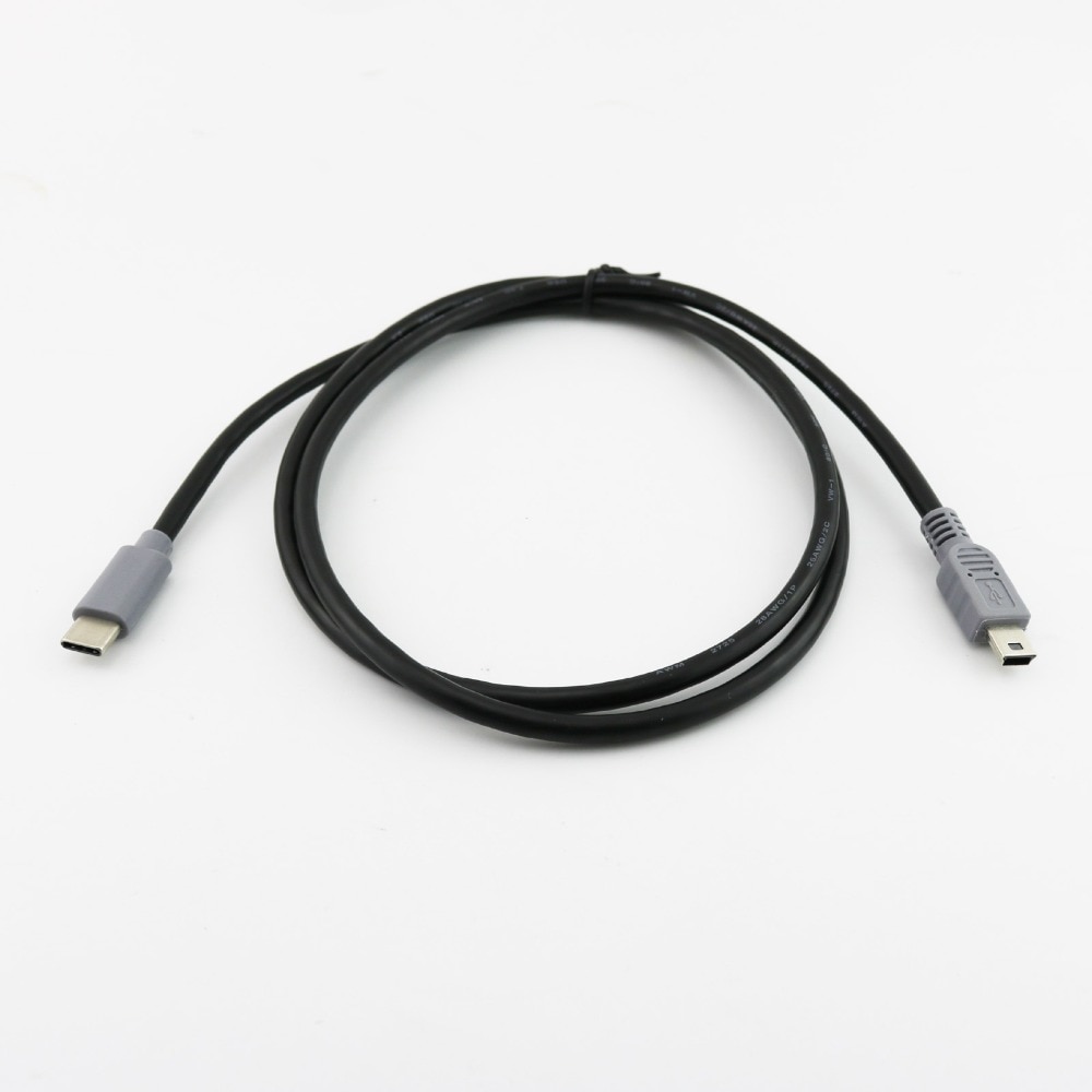 1pcs USB Type C 3.1 Male To Mini USB 5 Pin B Male Plug Converter OTG Adapter Lead Data Cable for Mobile Macbook 25cm / 1m 3ft