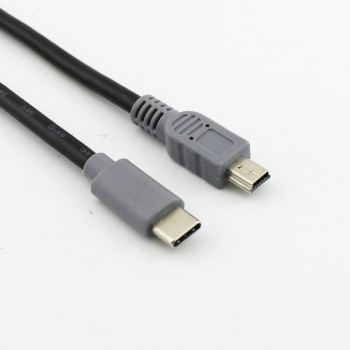 1pcs USB Type C 3.1 Male To Mini USB 5 Pin B Male Plug Converter OTG Adapter Lead Data Cable for Mobile Macbook 25cm / 1m 3ft
